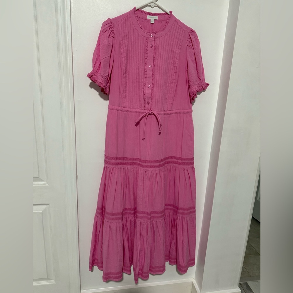 Charter Club Pink Puff Sleeve Maxi Sundress
